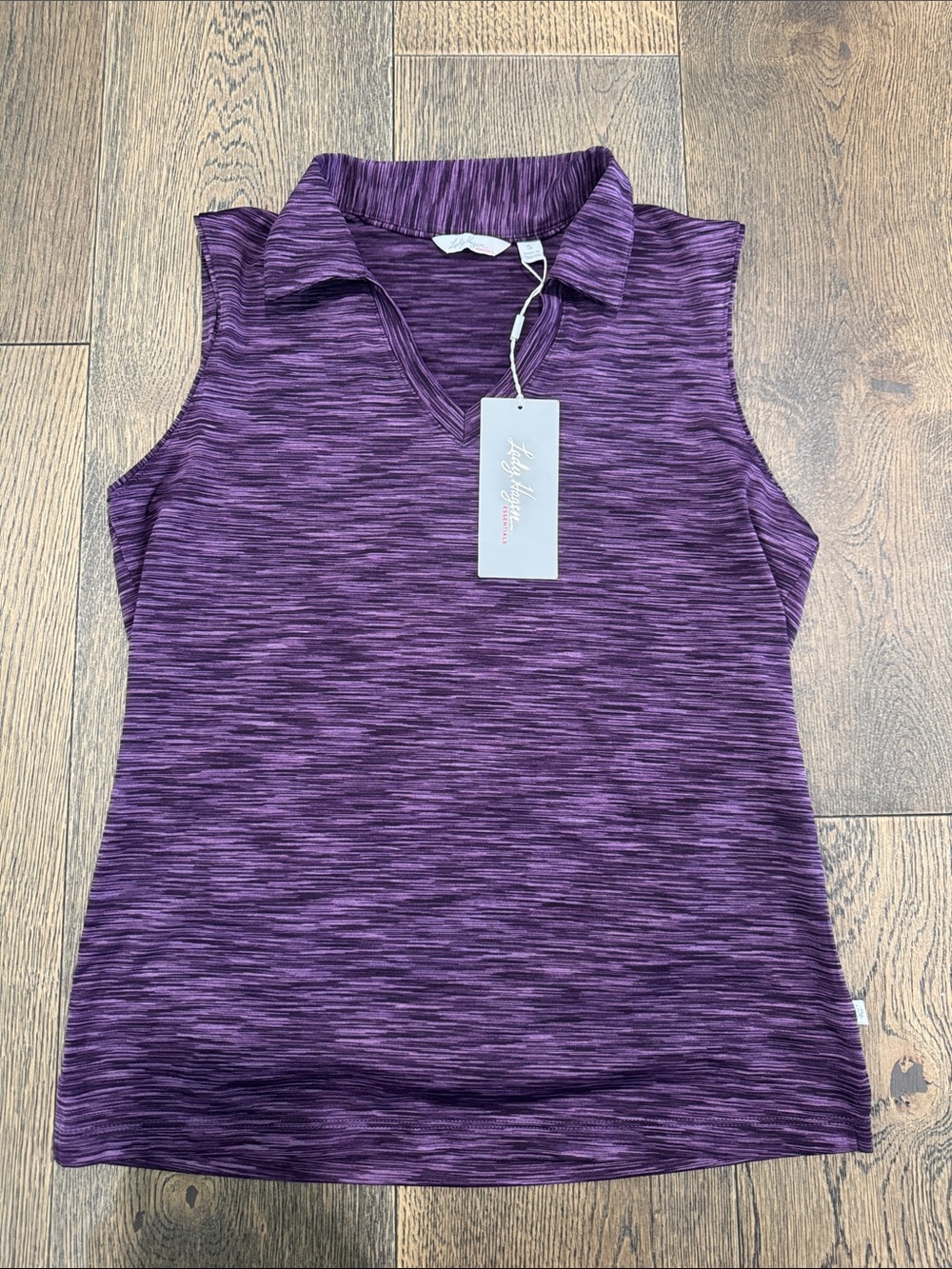 Lady Hagen Purple Space-Dye Sleeveless Golf Tank